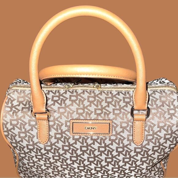 Dkny Brown and taupe satchel with classic style!! - Picture 4 of 11